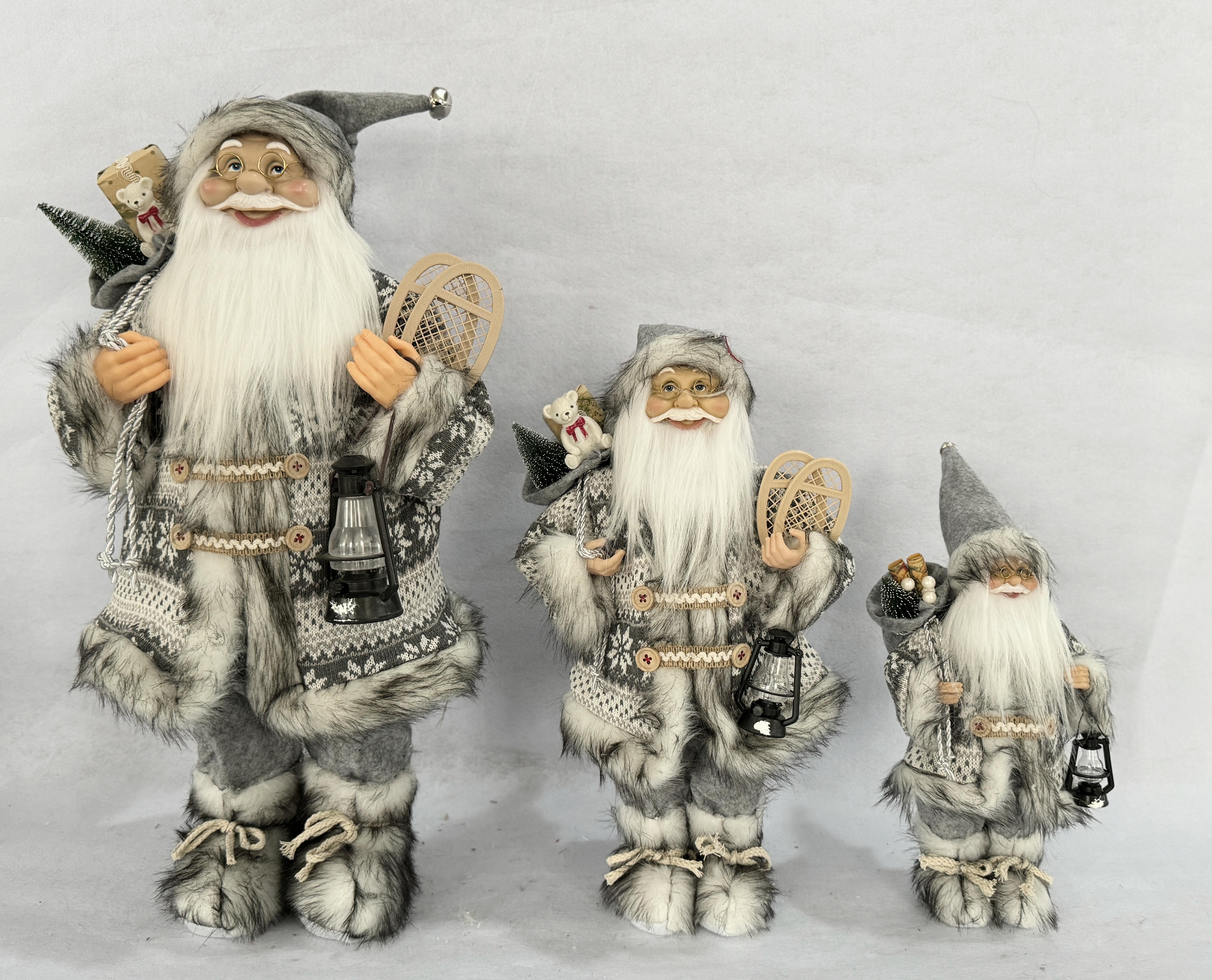 Santa in Fur with lamp and axe and giftbag